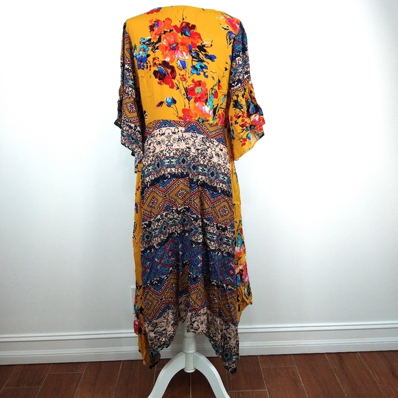 Umgee Maxi Dress Short Bell Sleeves Size M - Picture 11 of 15
